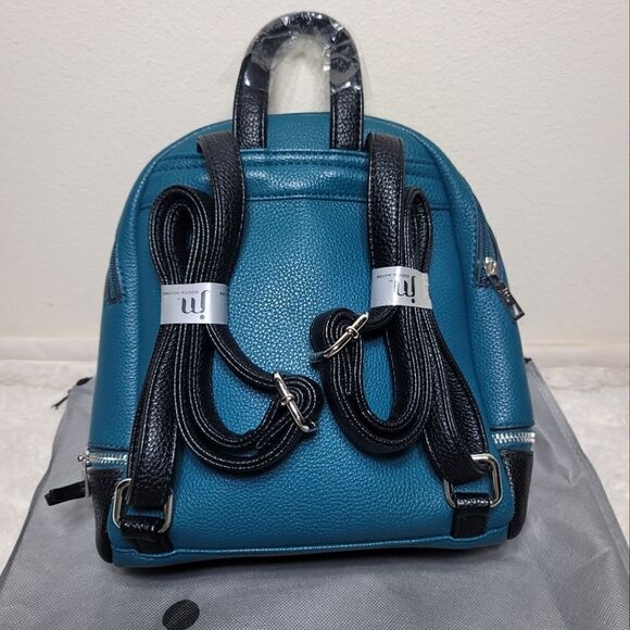 Jessica Moore Backpack NWT Mini Teal & Black - Includes Dust Bag - Picture 2 of 4